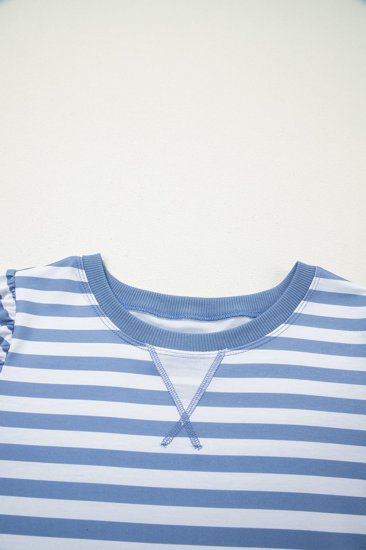 Stripe Short Bubble Sleeve Tee