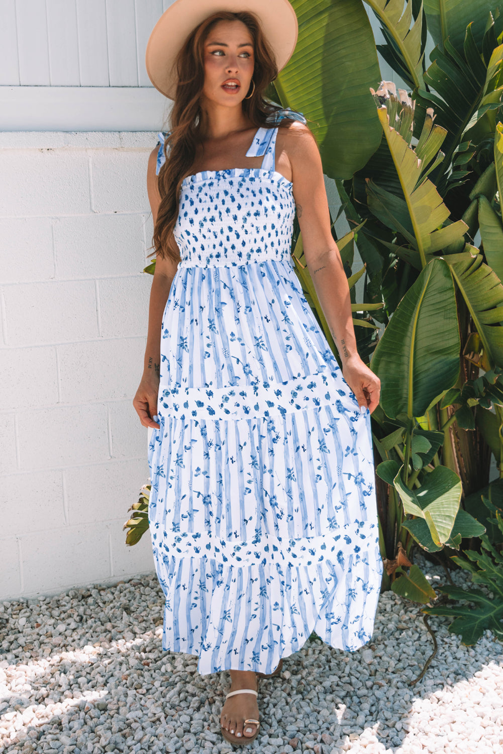 Floral Smocked Tiered Maxi Dress