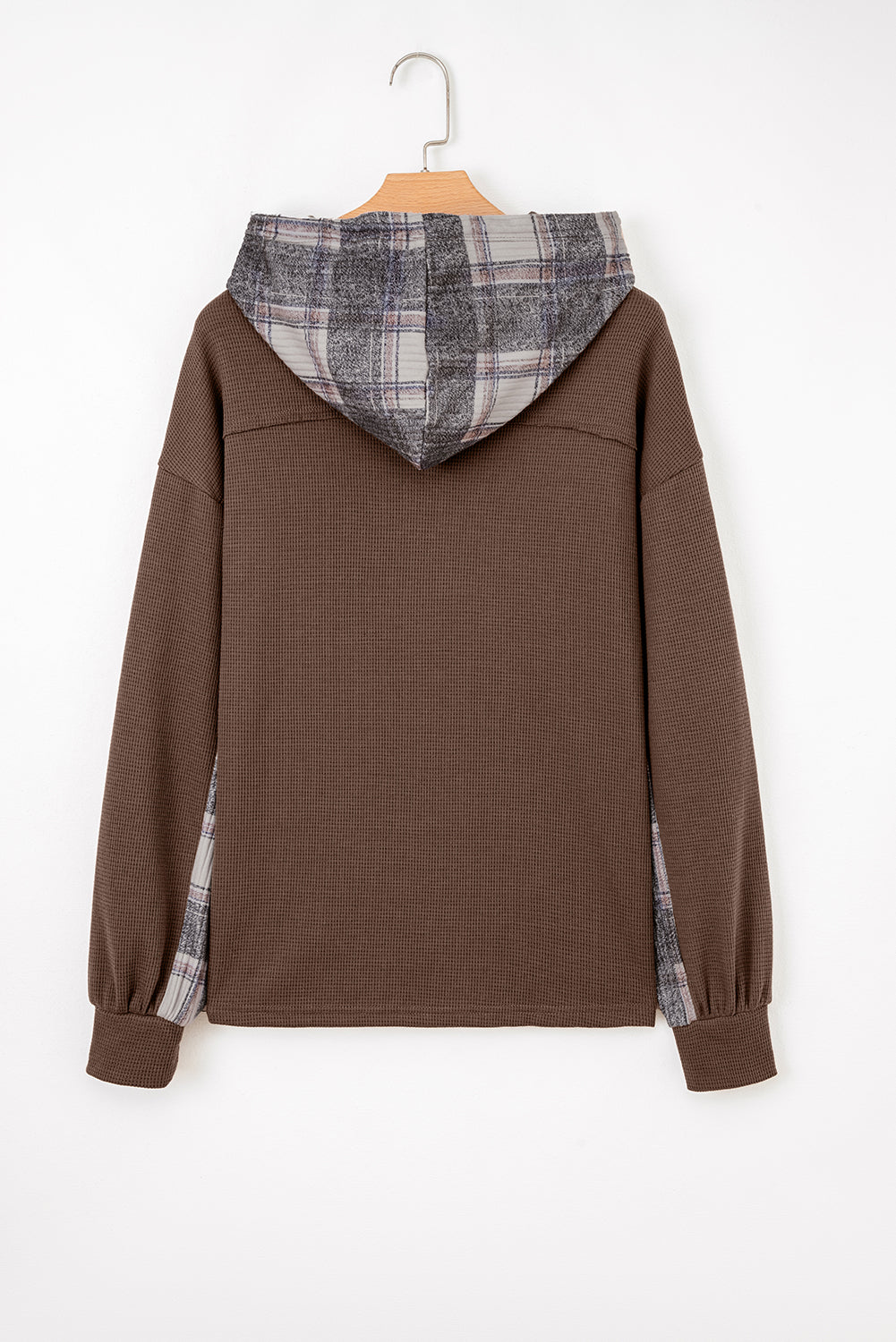 Plaid Button Down Drawstring Jackets