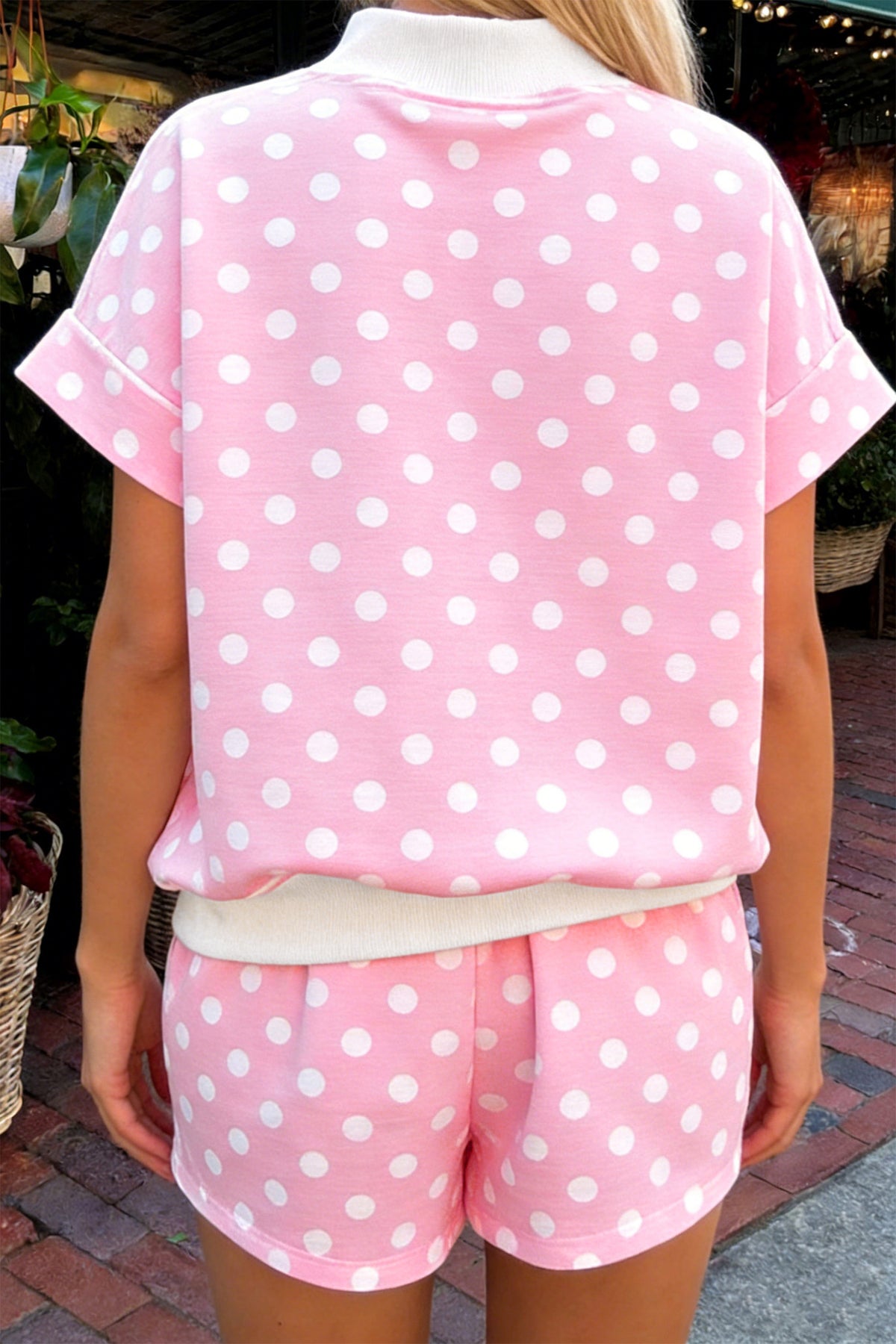 Polka Dot Mock Short Set
