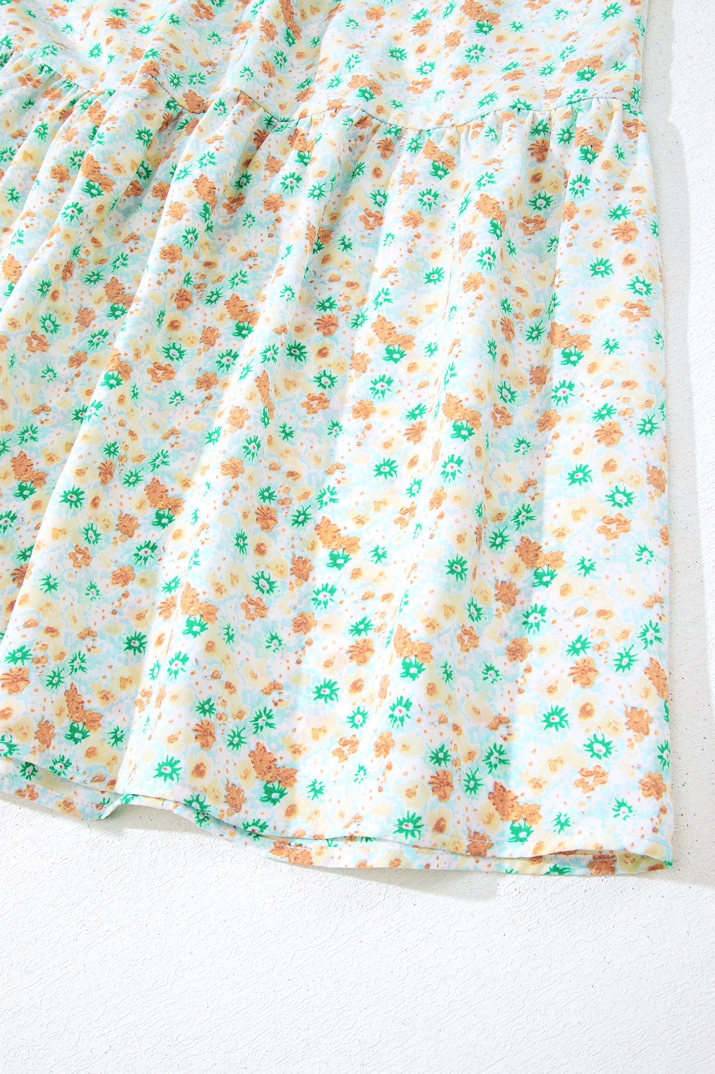 Floral Short Shirred Maxi Dress
