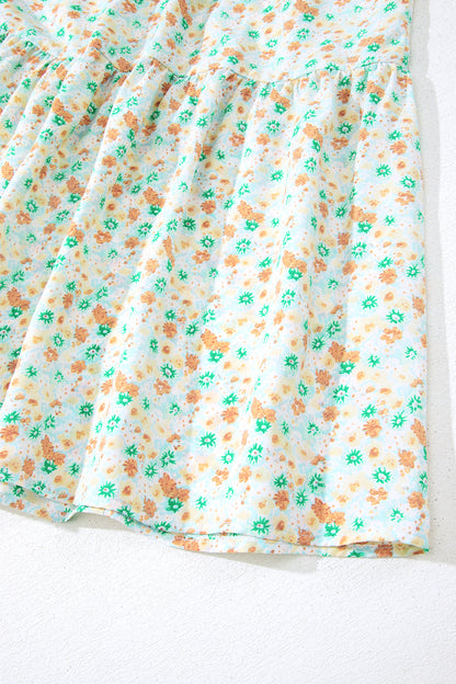 Floral Short Shirred Maxi Dress