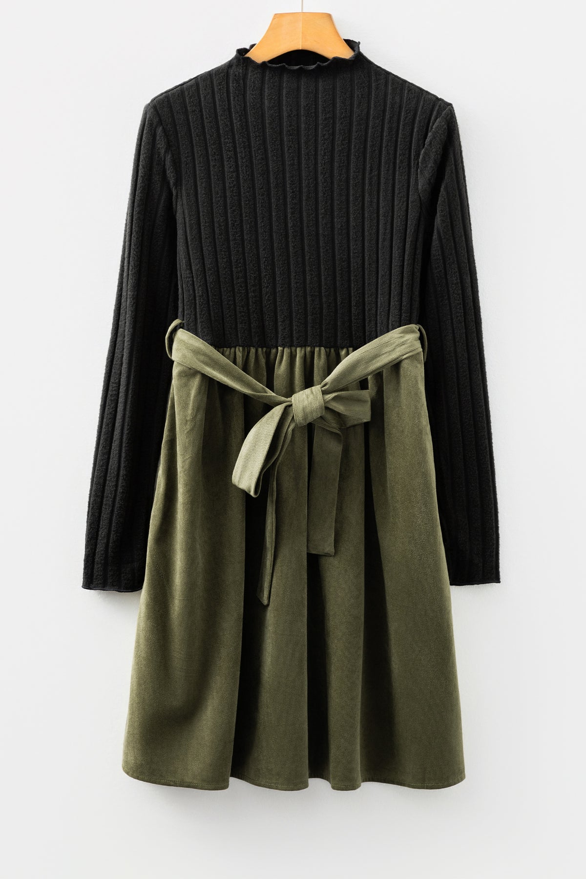 Ribbed Knit Flared Mini Dress