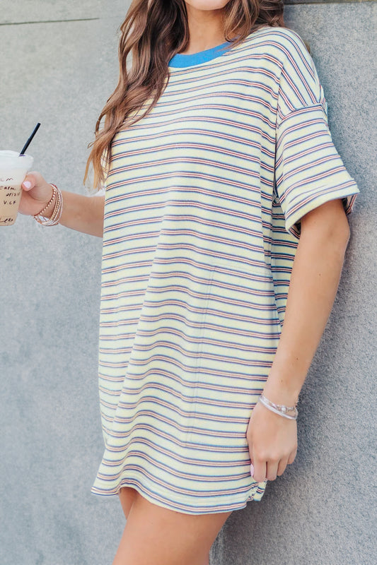 Stripe Mini T Shirt Dresses