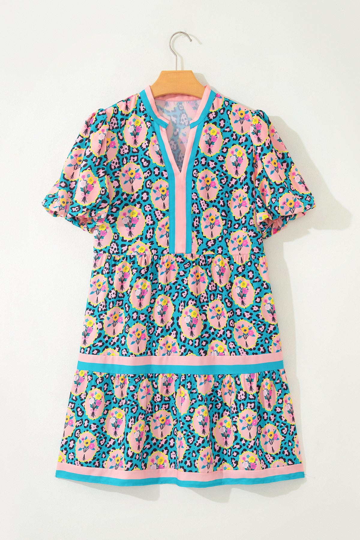 Leopard Short Floral Dress