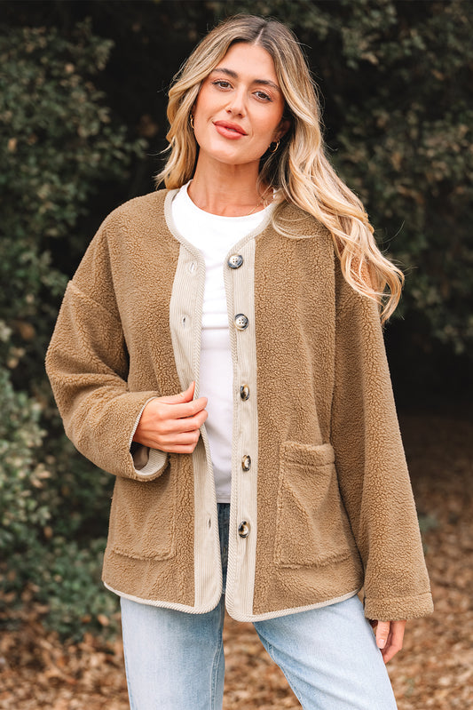 French Puffy Plush Corduroy Jackets