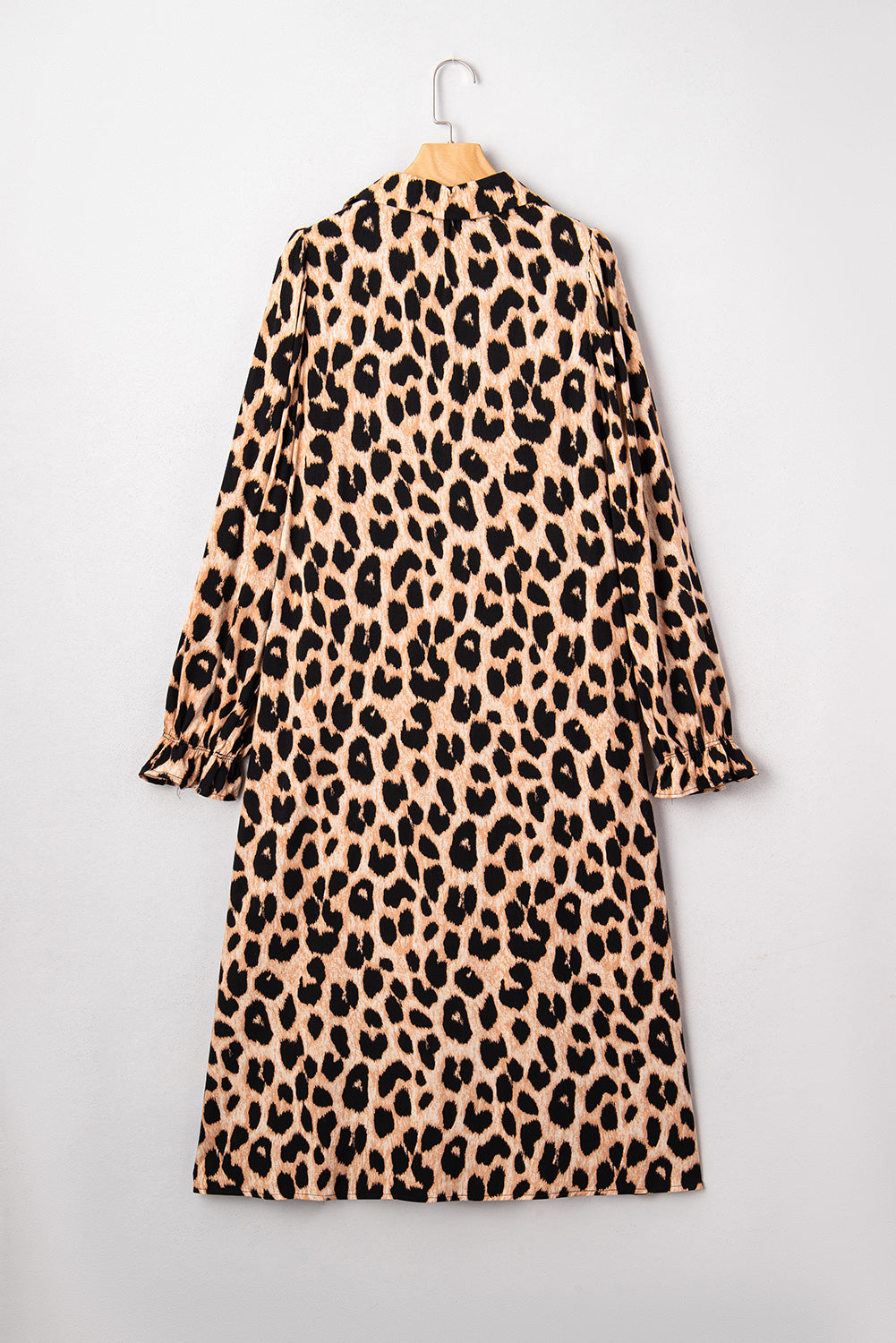 Leopard Smocked Detail Midi Dress