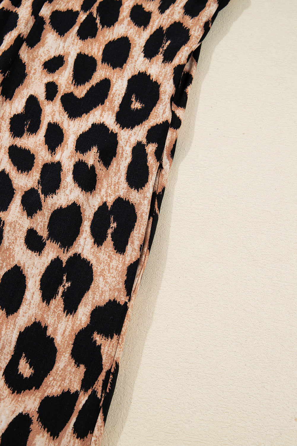 Leopard Smocked Detail Midi Dress