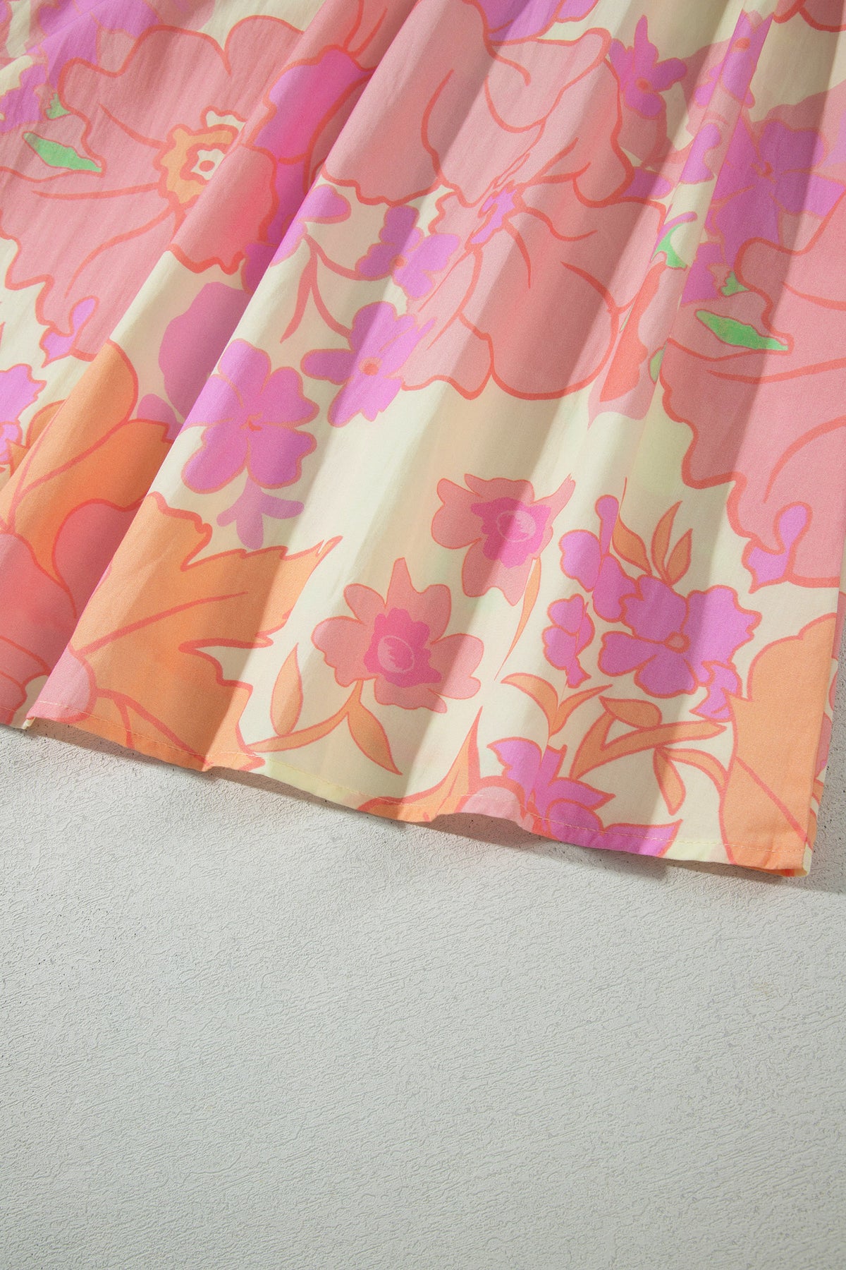 Spaghetti Strap Shirred Floral Dress