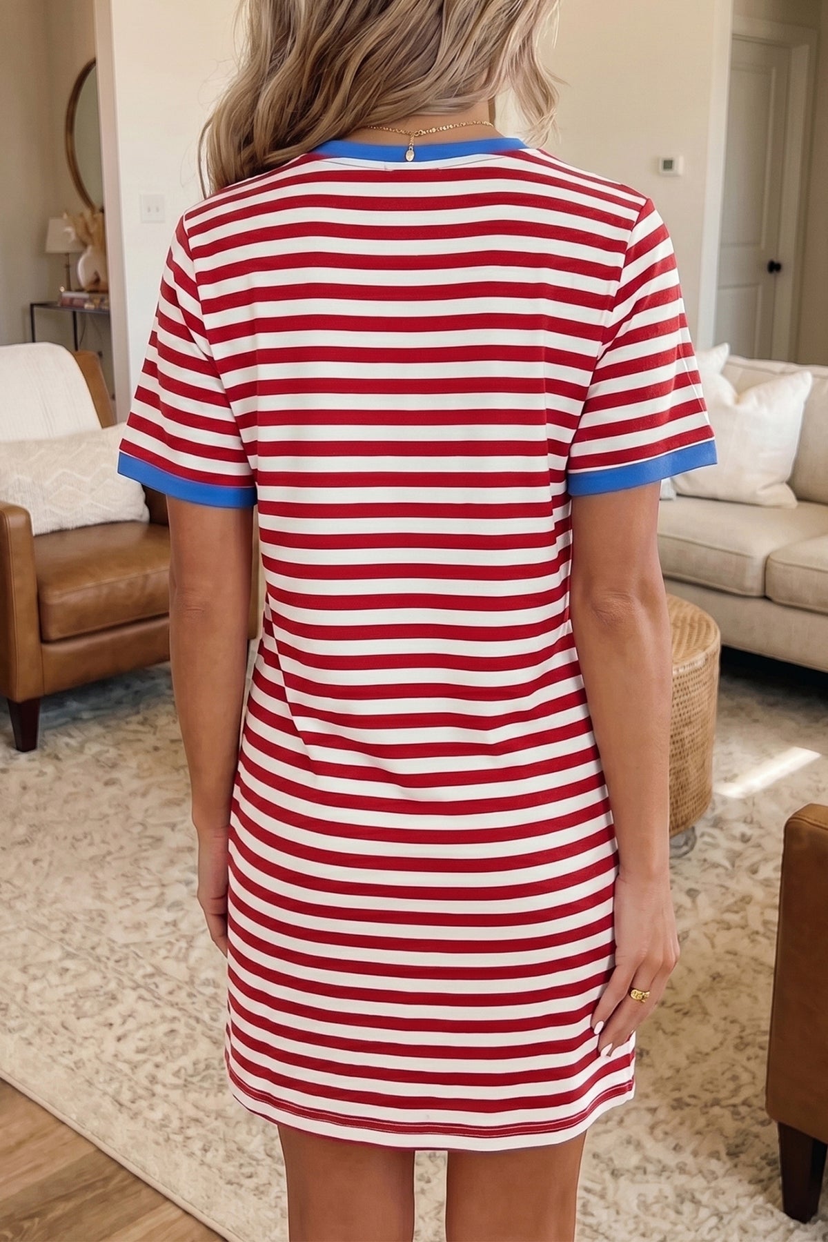 Stripe Mini T Shirt Dresses
