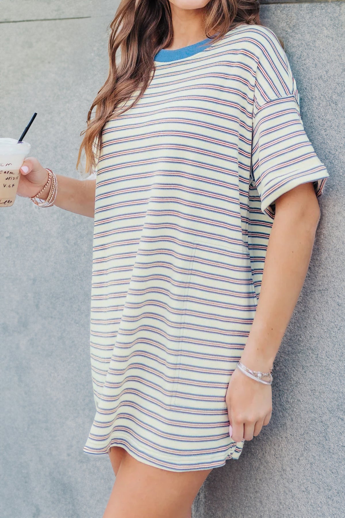 Stripe Mini T Shirt Dresses