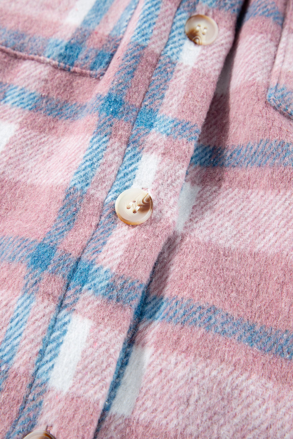 Color Block Collared Plaid Shackets