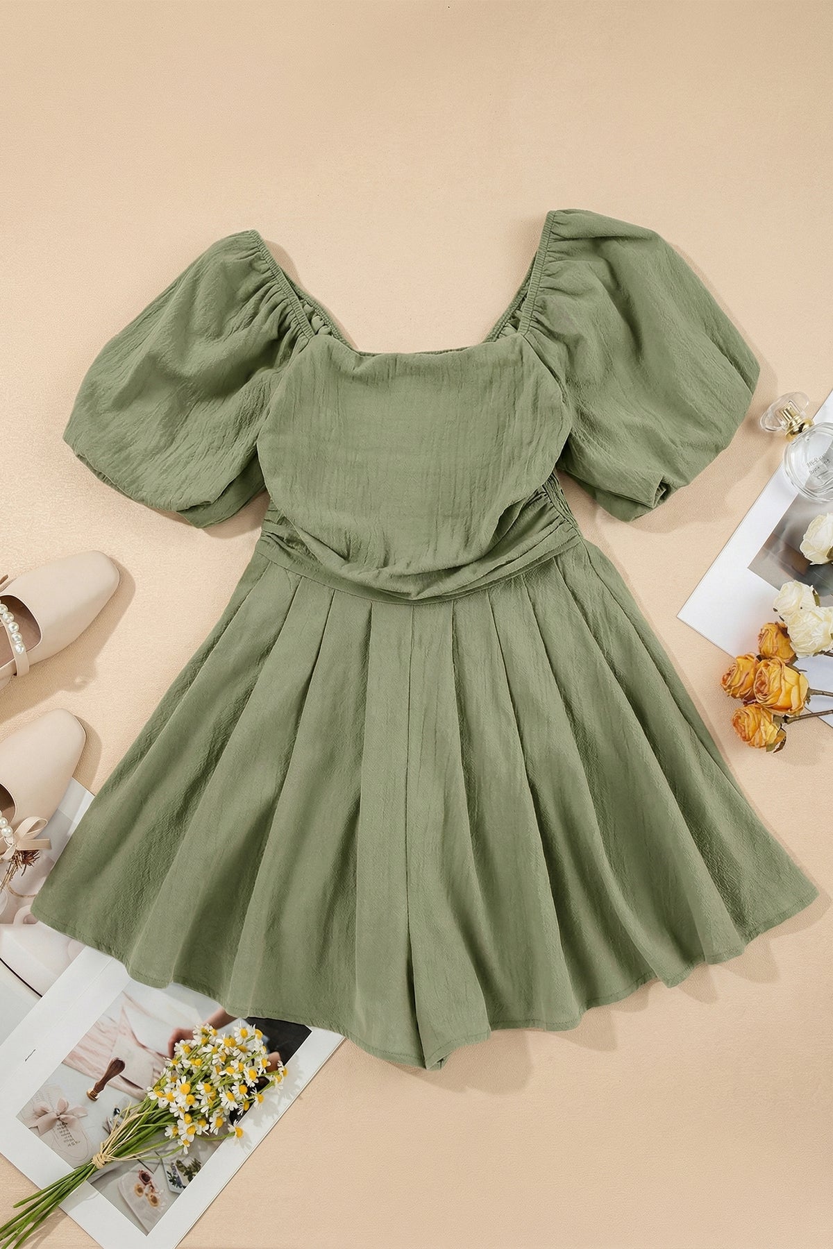Puff Sleeve Jumpsuits & Rompers
