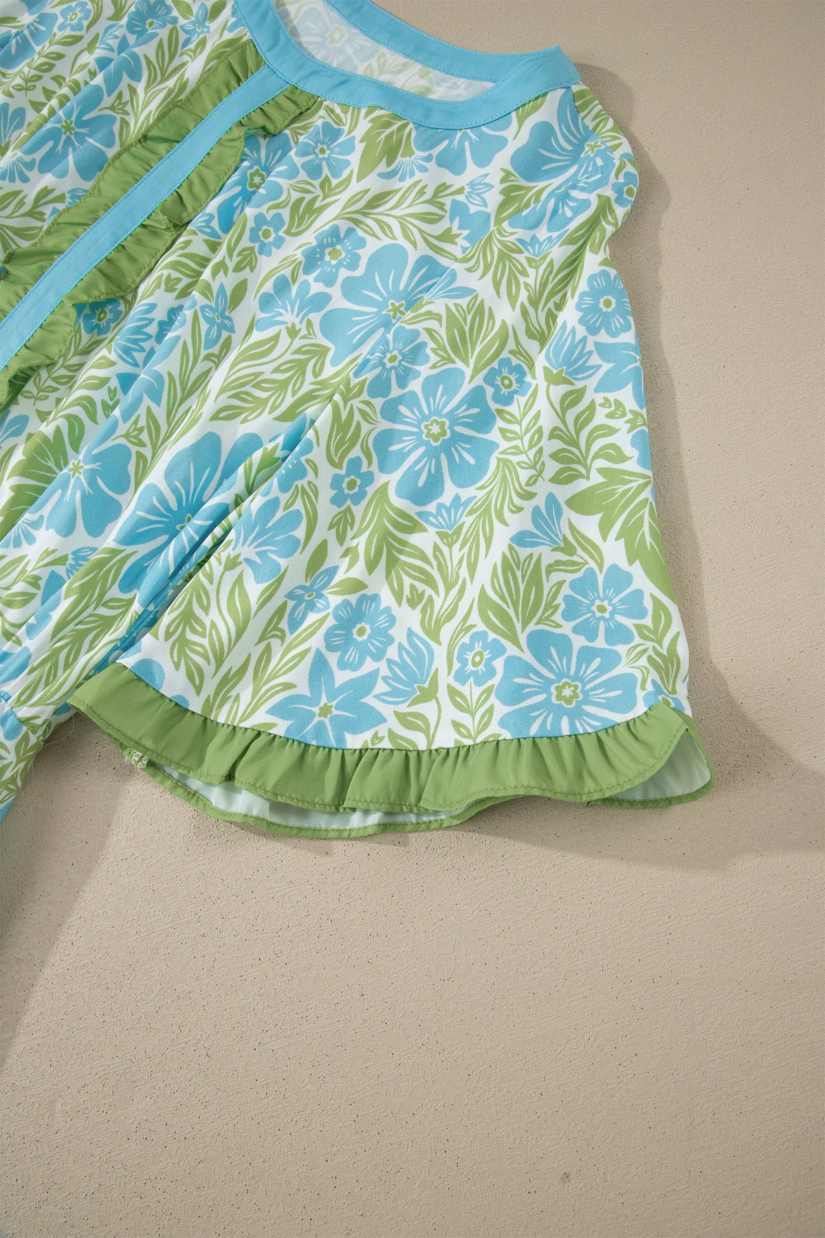 Ruffle Short Sleeve Floral Dress
