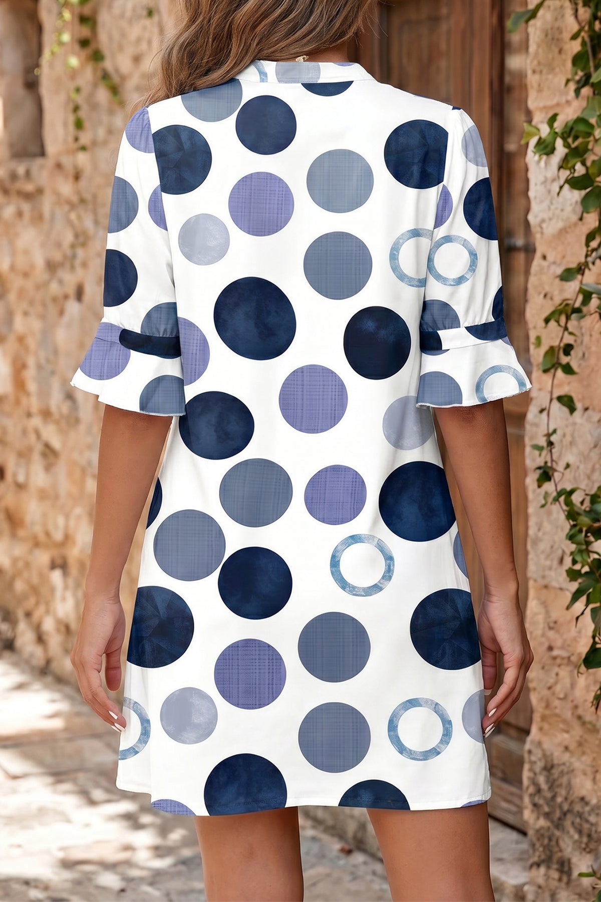 Polka Dot Flounced Mini Dress