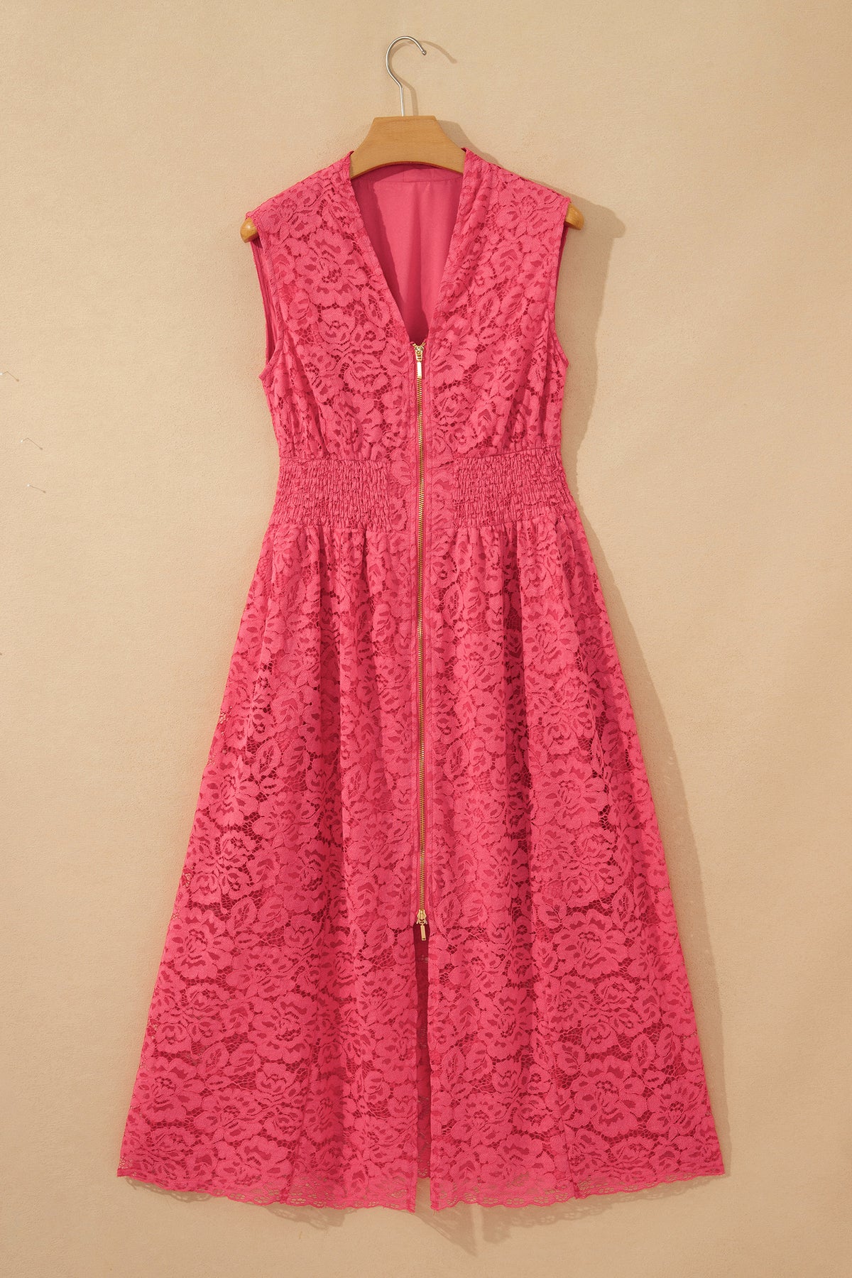 Floral Lace Smocked Maxi Dress