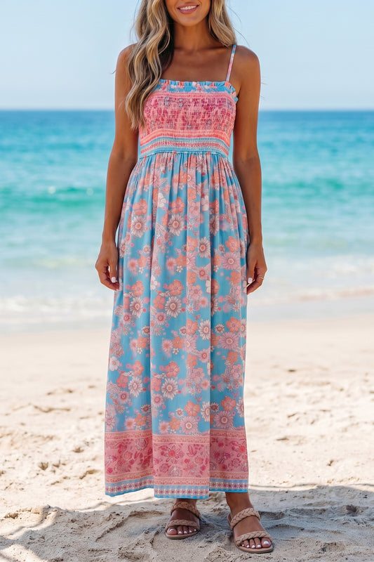 Bohemian Ethnic Maxi Floral Dress