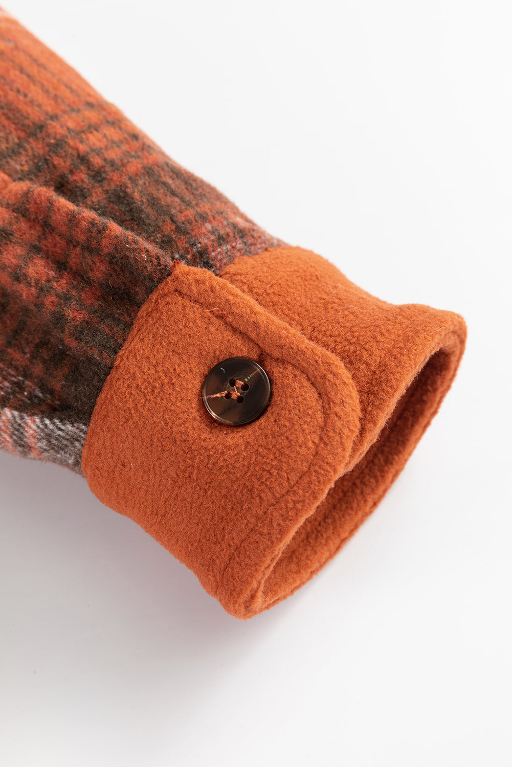 Colorblock Pattern Buttoned Plaid Shackets