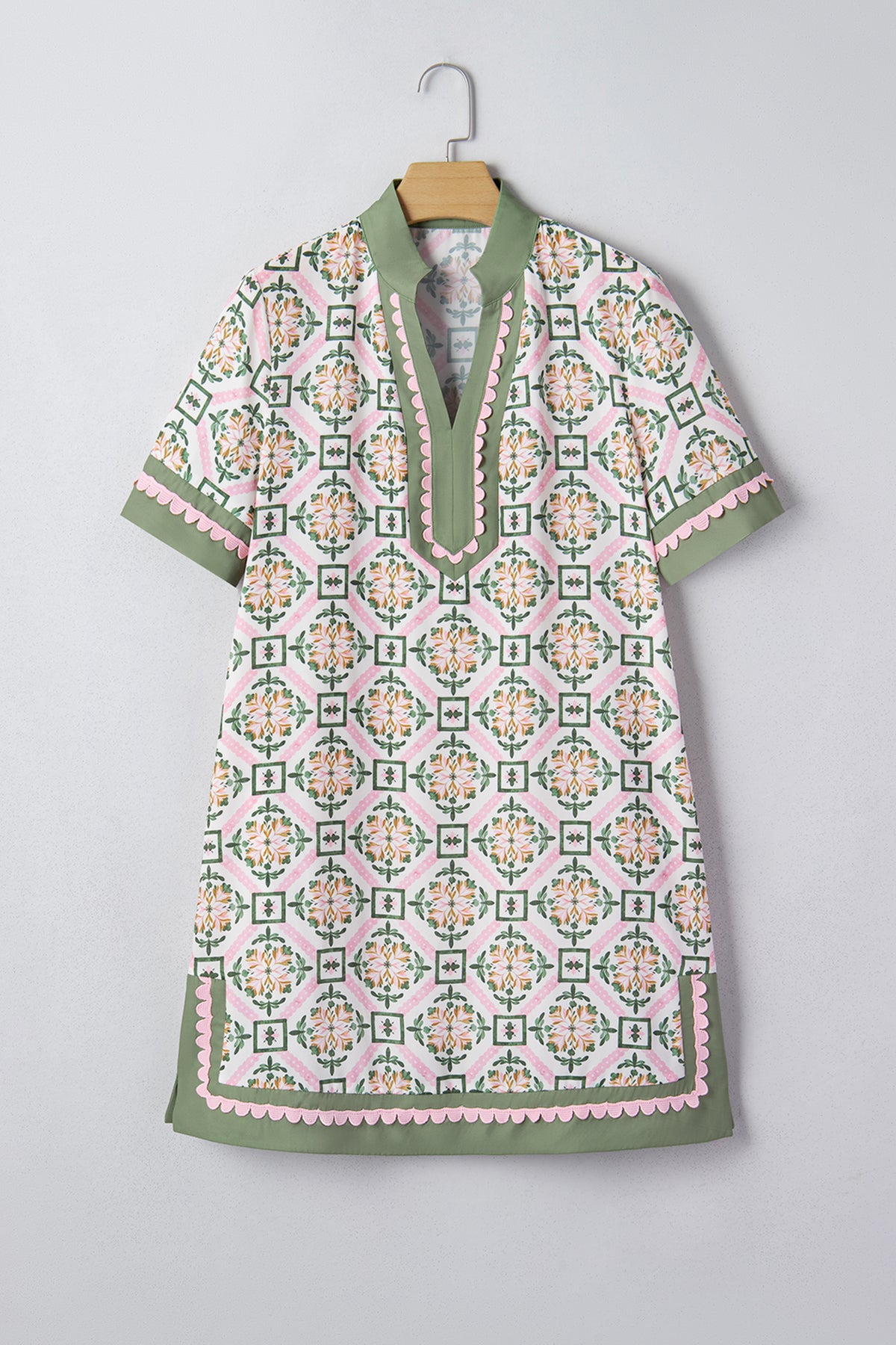 Boho Geometric Mini Floral Dress