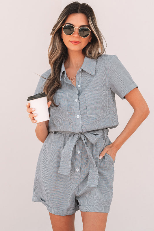 Stripe High Waist Jumpsuits & Rompers