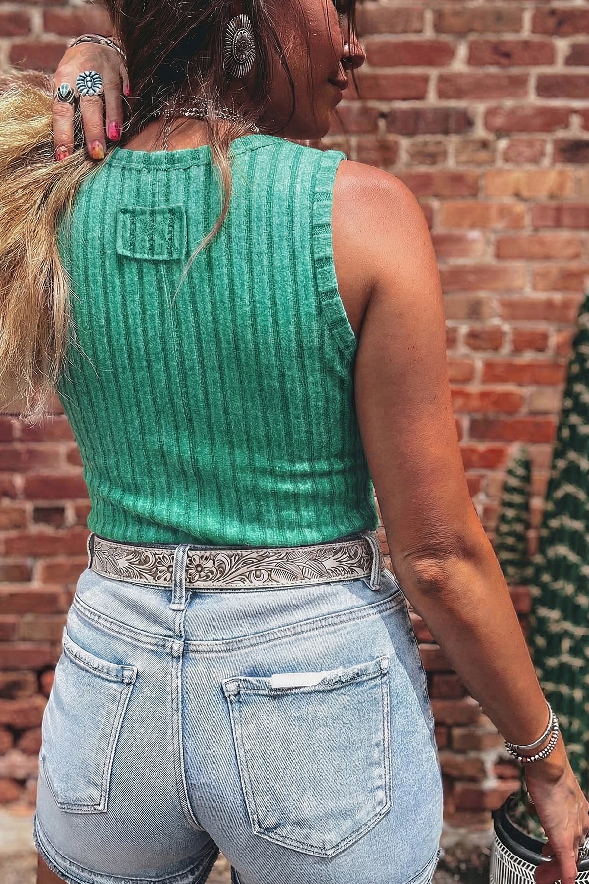 Slim Ribbed Wash Tank Top