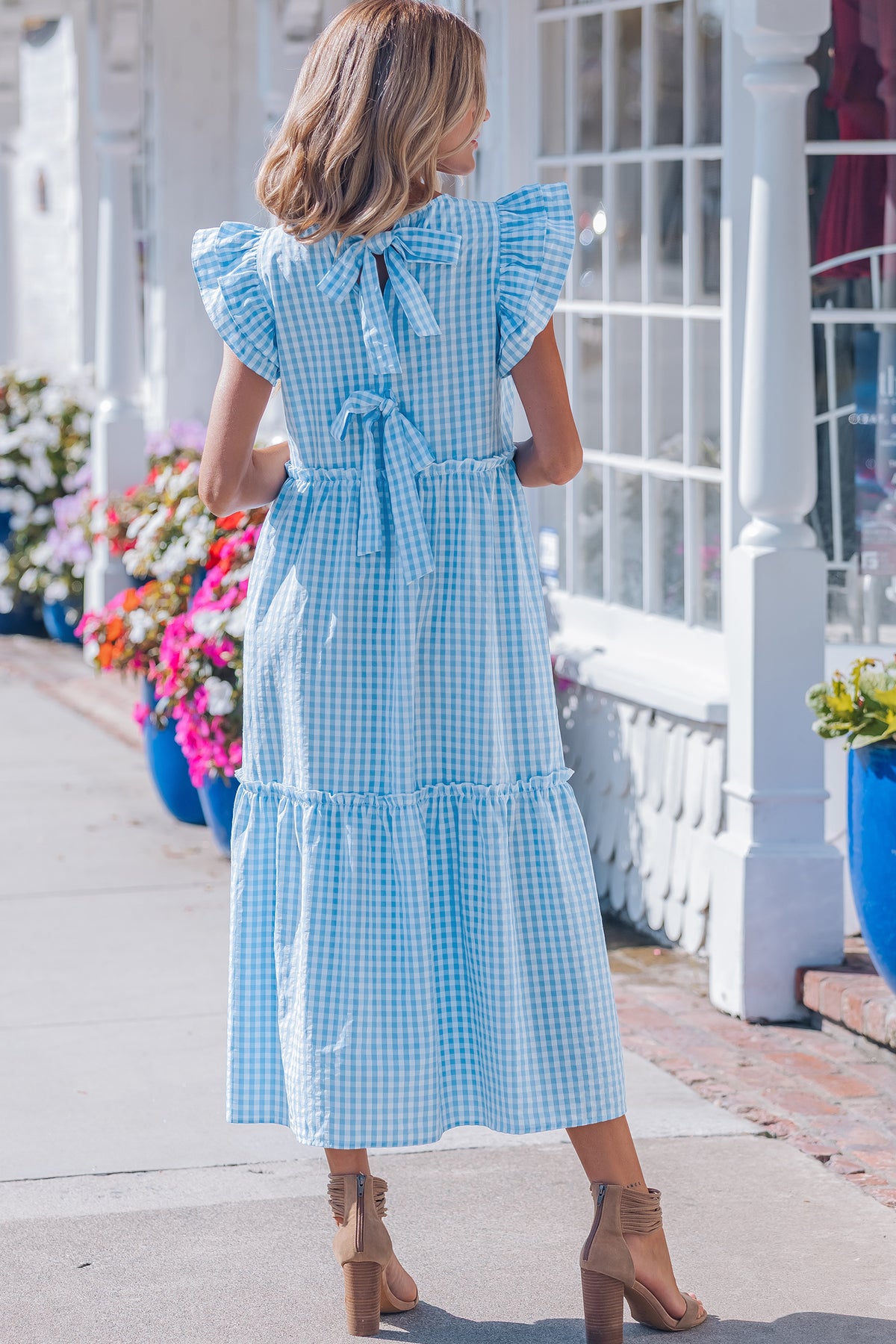 Ruffled Short Sleeve Maxi Dress