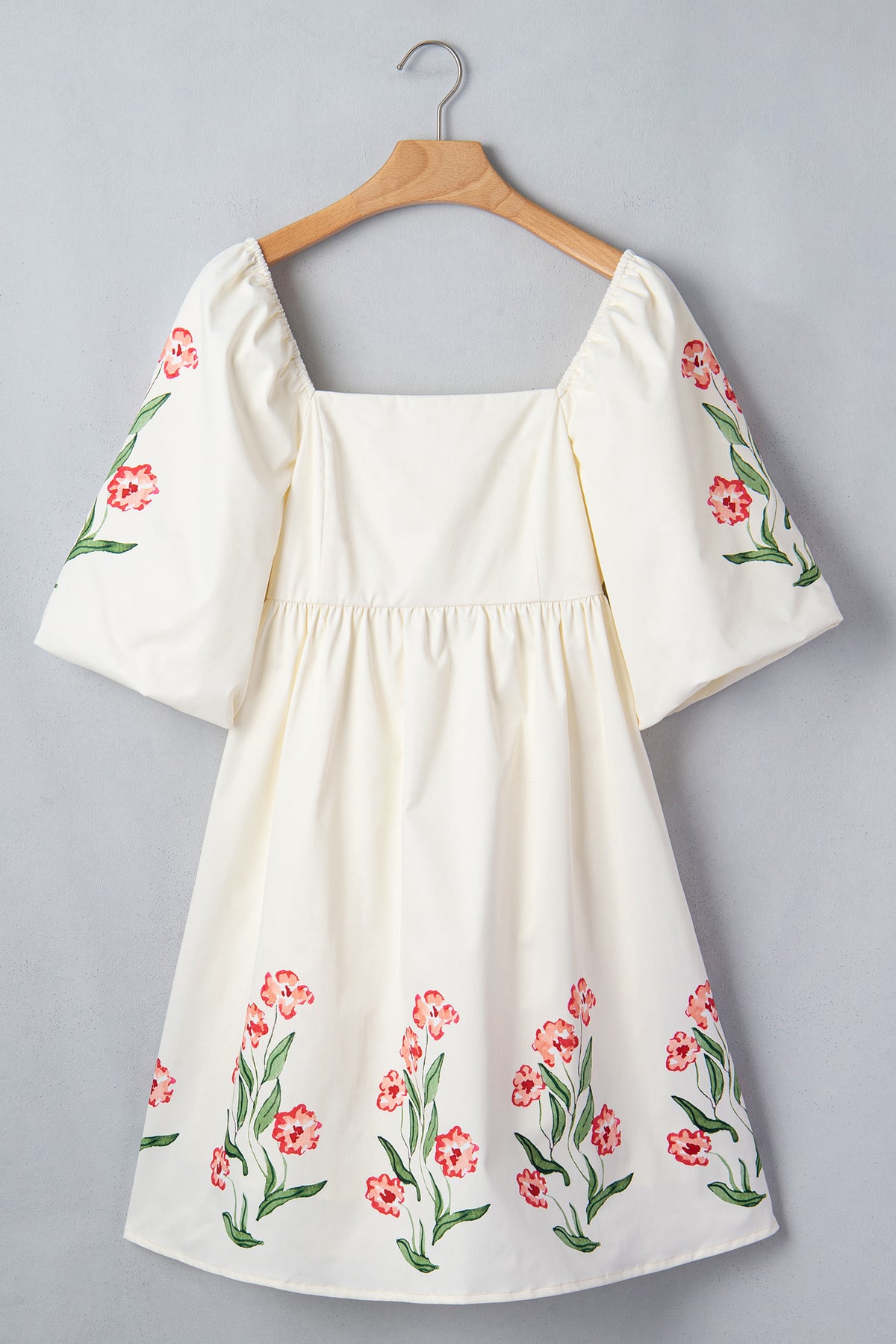 Floral Puff Sleeve Mini Dress