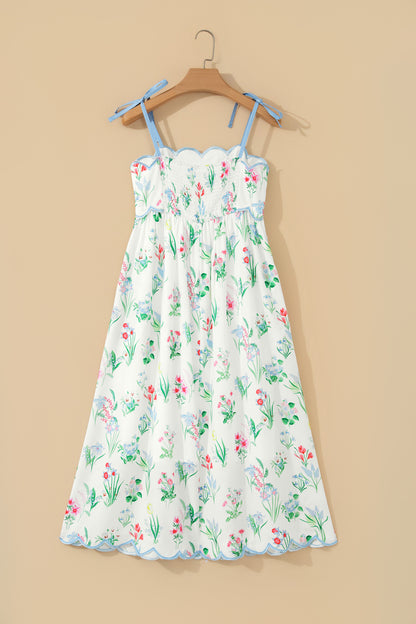 High Waist Midi Floral Dress