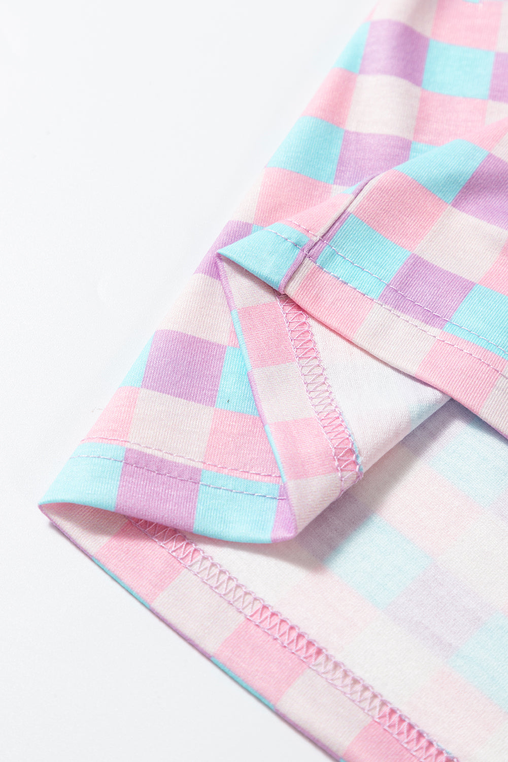 Checkered Short Sleeve Lounge Set