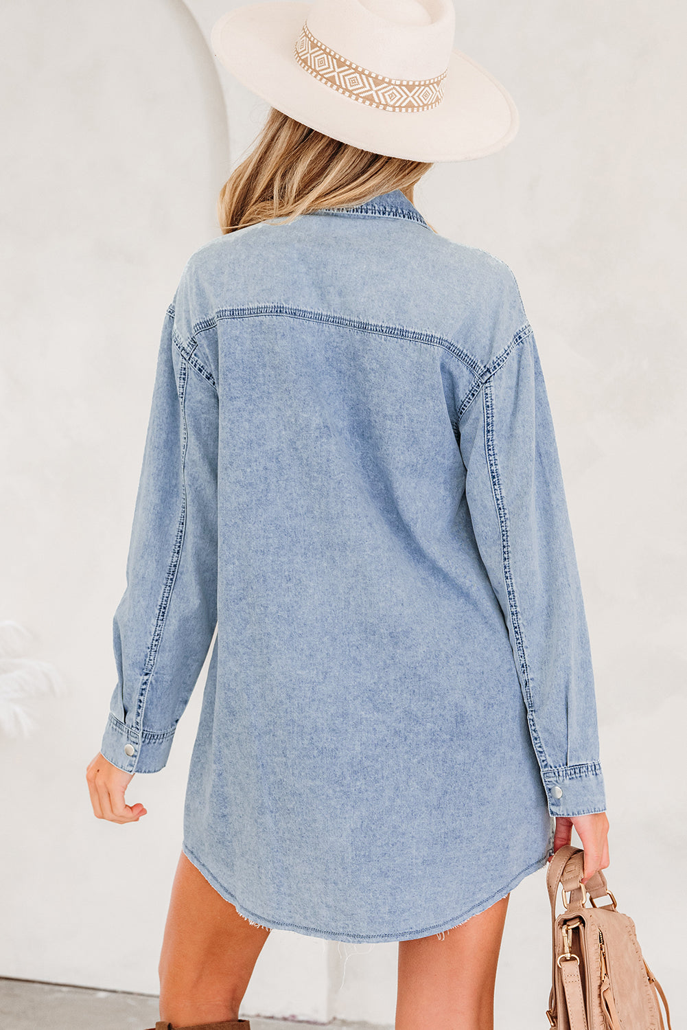 Chest Denim T Shirt Dresses