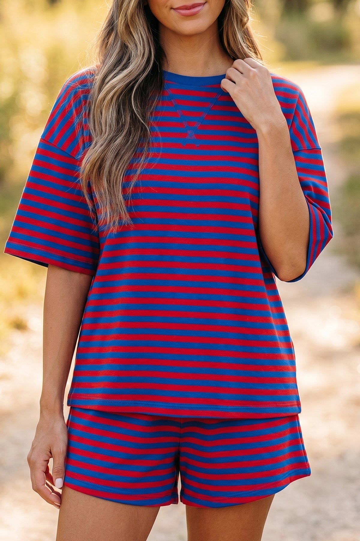 Stripe Striped Ribbed Short Set