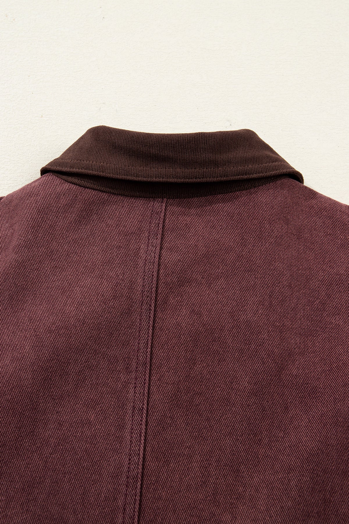 Corduroy Collar Zipped Denim Jackets