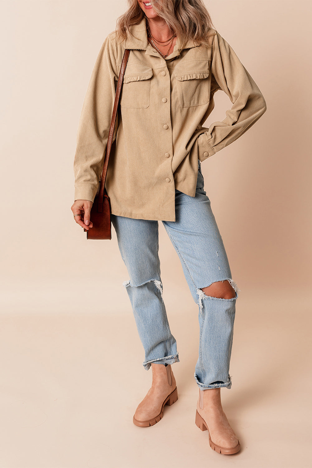 French Frilled Button Up Jackets