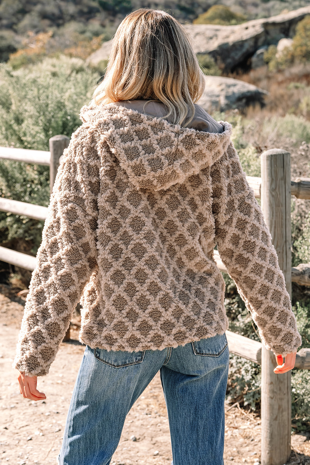 Sherpa Rhombus Zip Up Jackets
