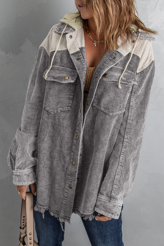 Color Block Button Down Jackets