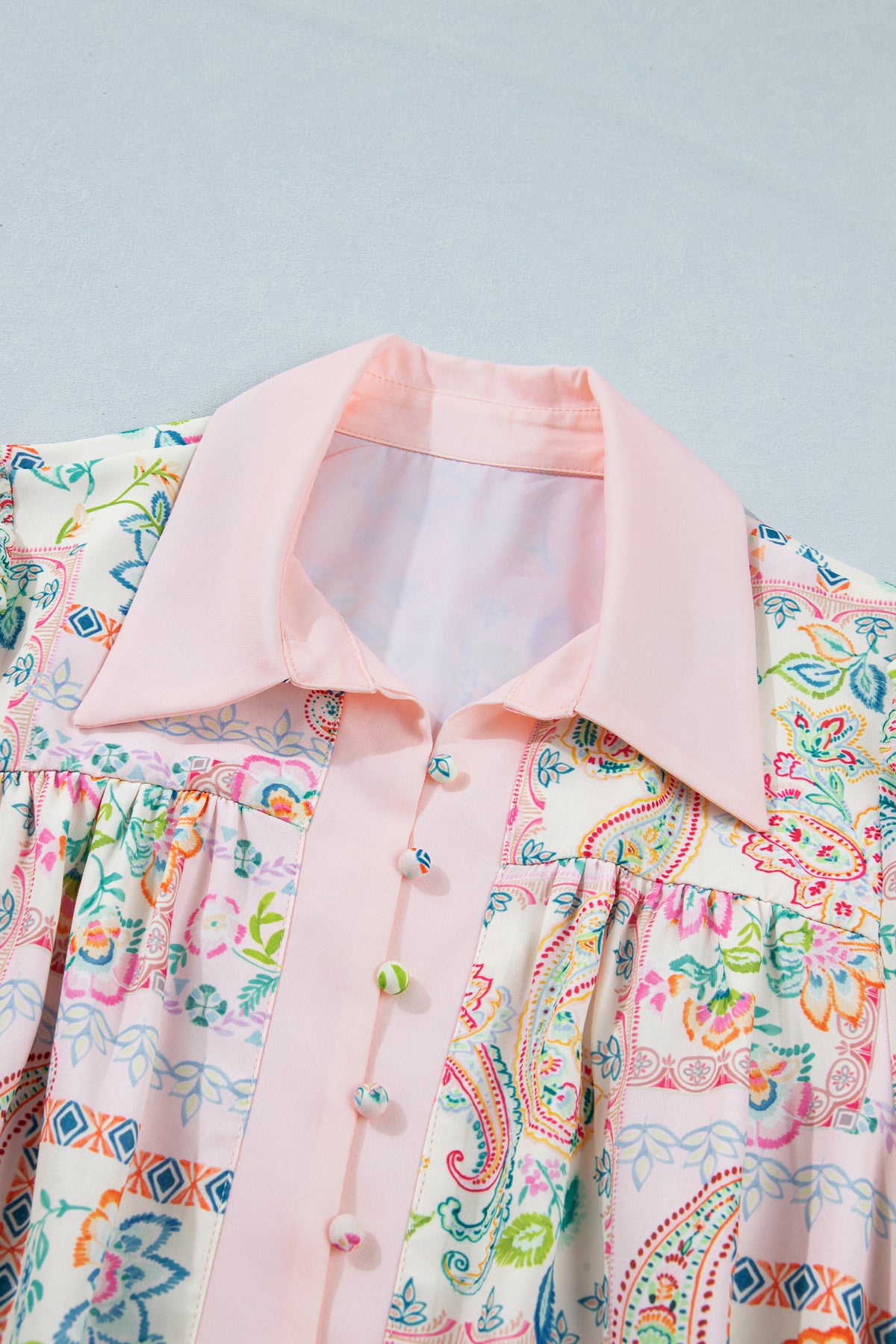 Boho Color Block Floral Dress