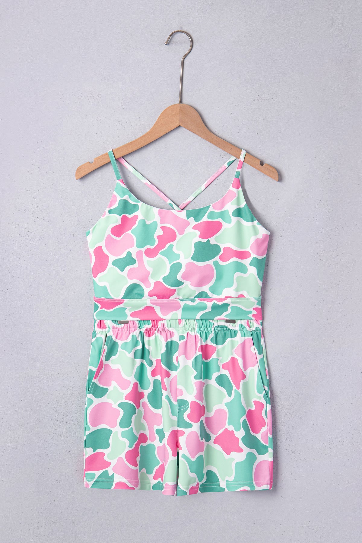Camouflage Printed Cropped Short Set