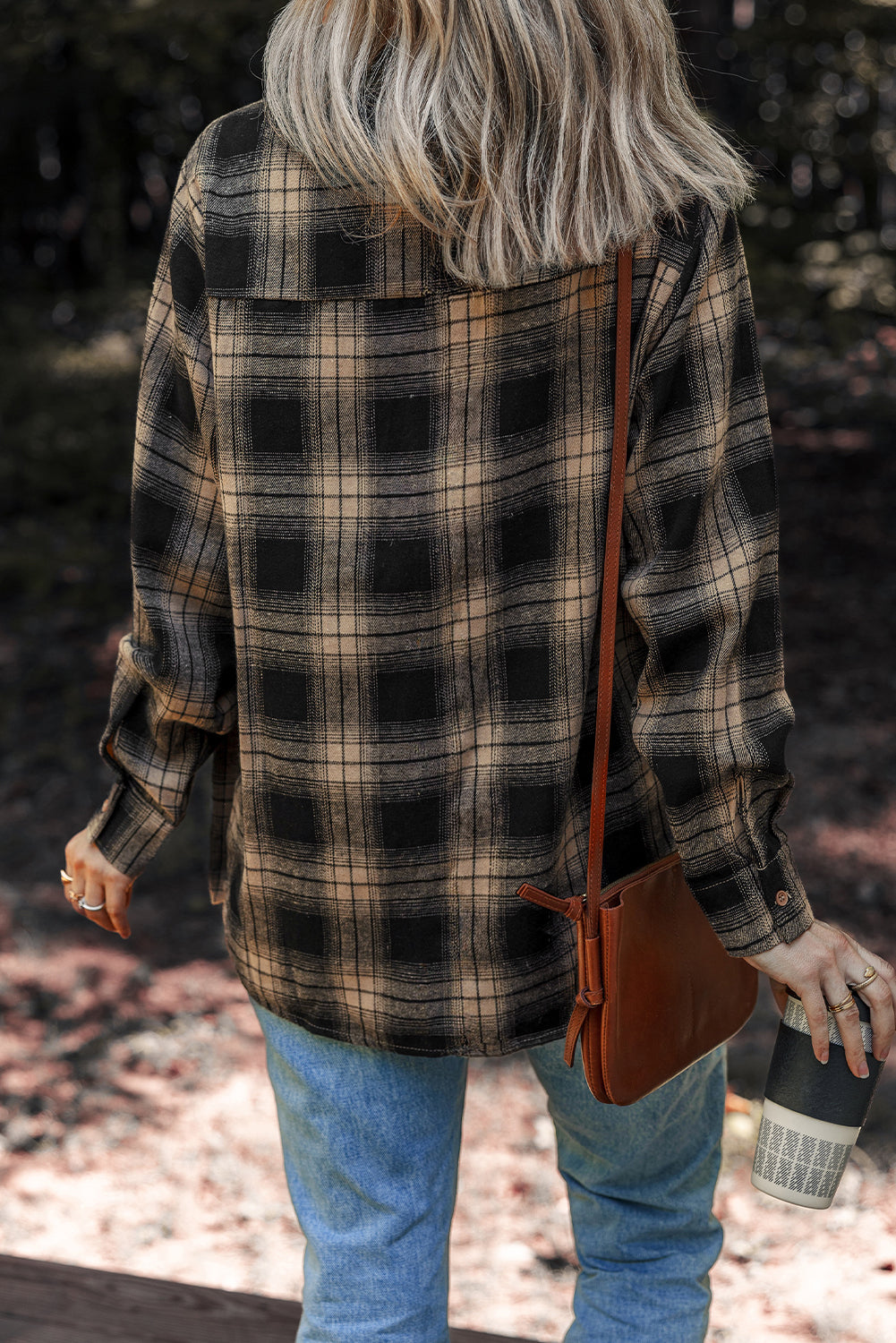 Retro Double Flap Plaid Shackets