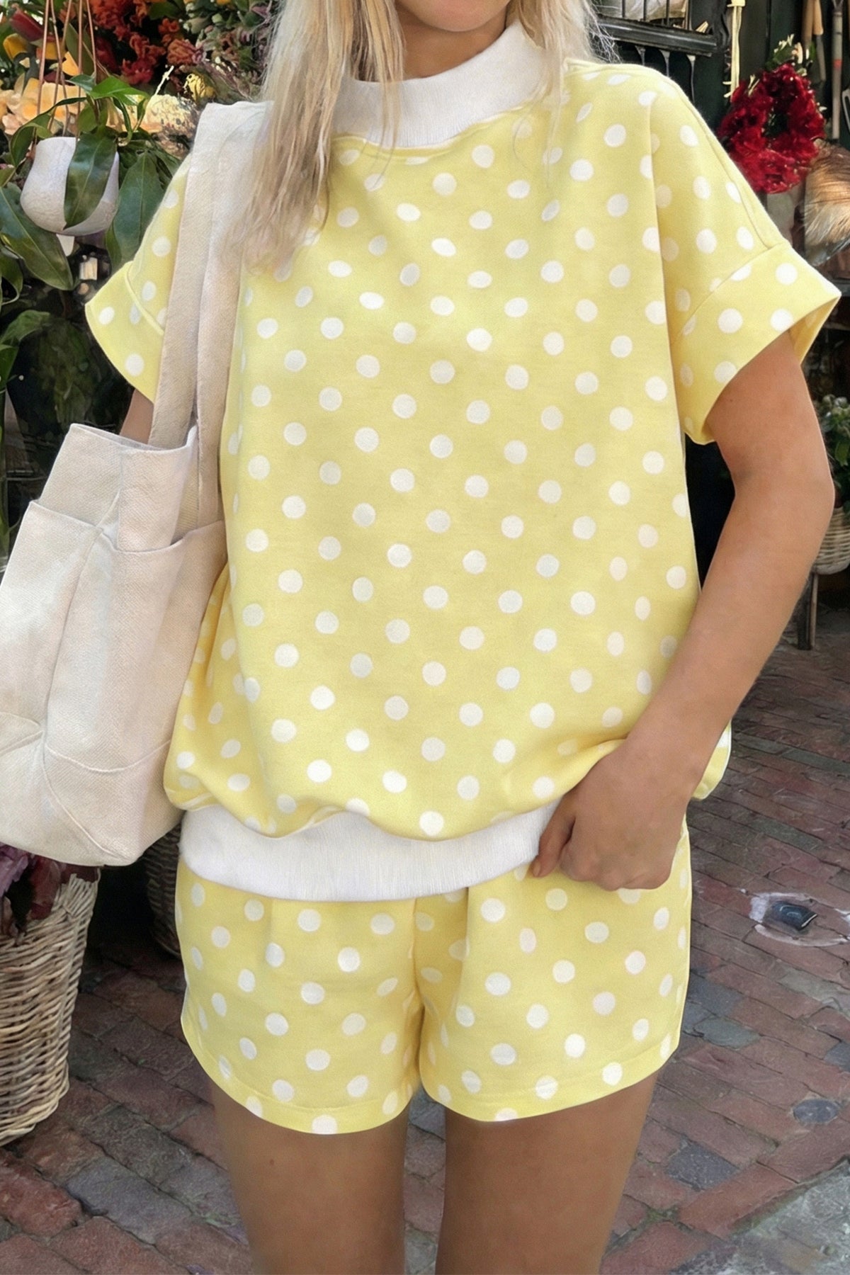 Polka Dot Mock Short Set
