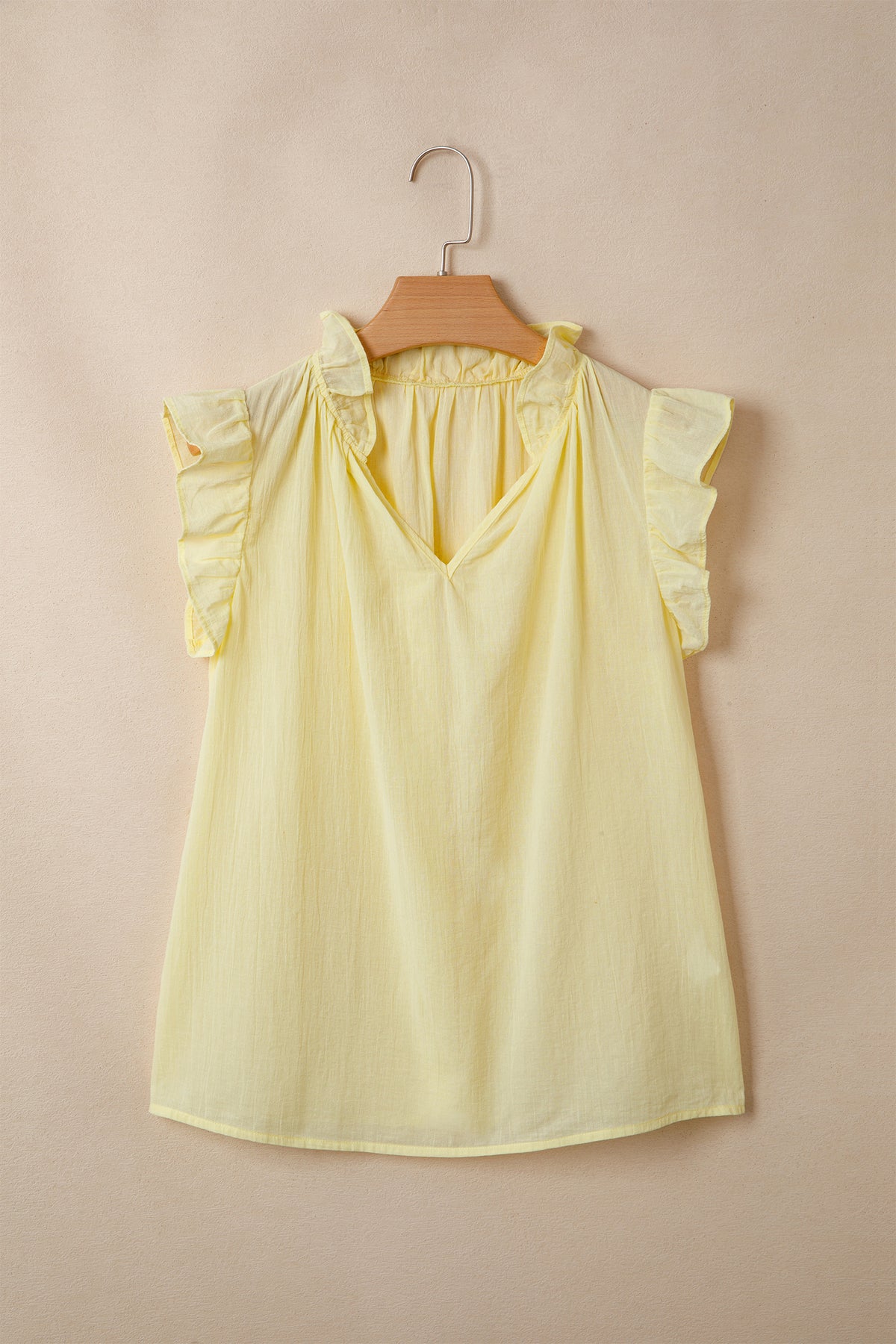 V-neck Ruffle Sleeveless Tank Top