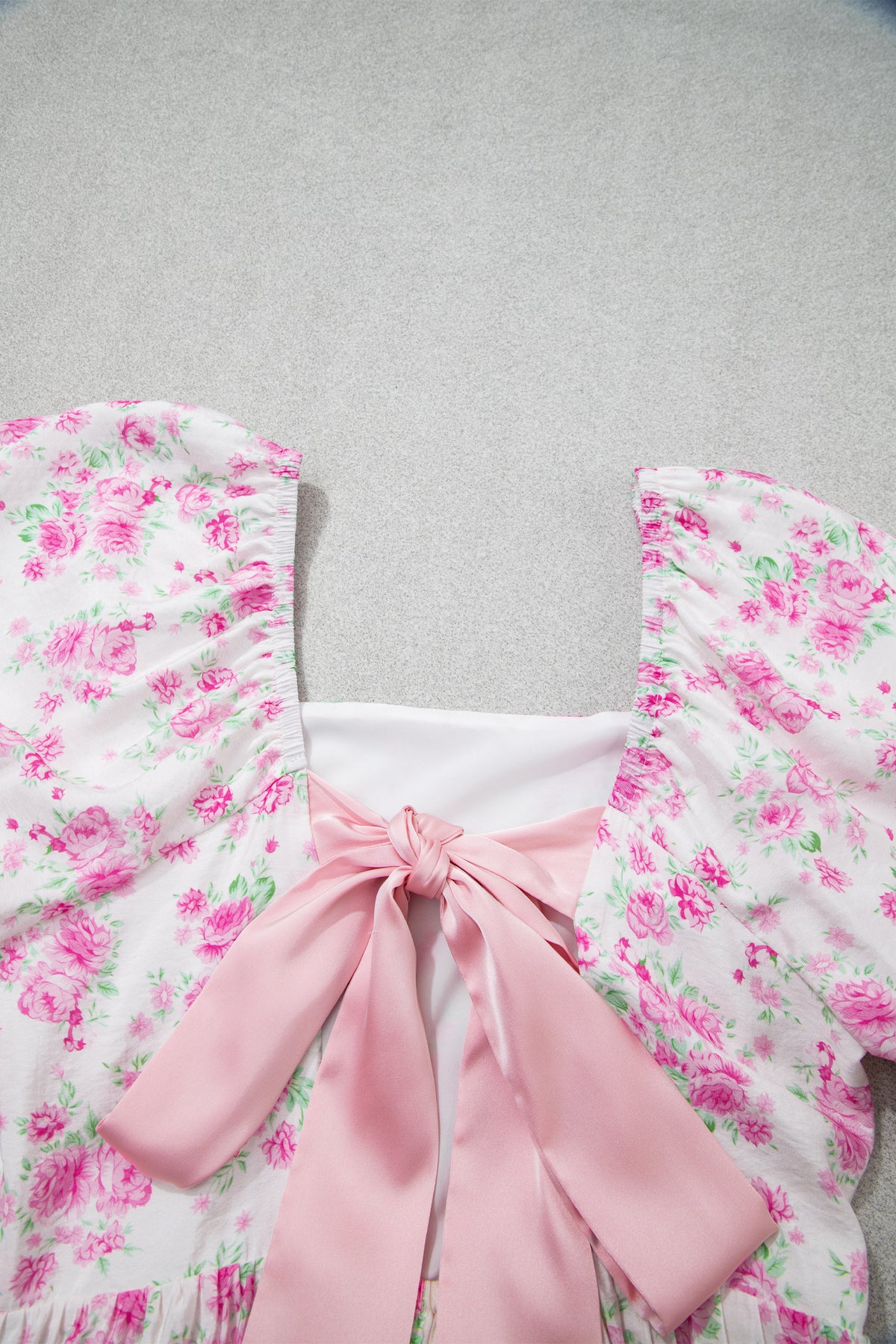 Square Neck Mini Floral Dress