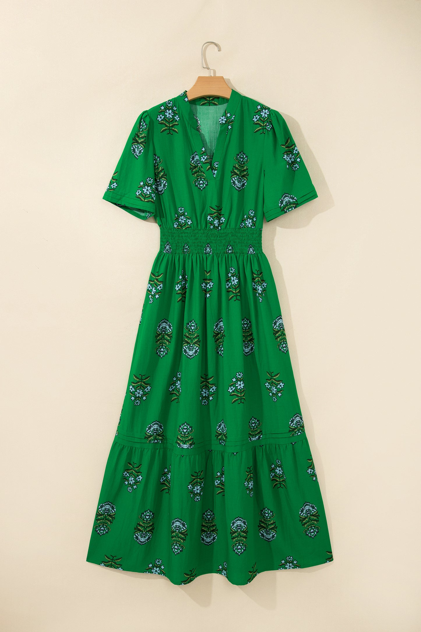 Floral Shirred Maxi Dress