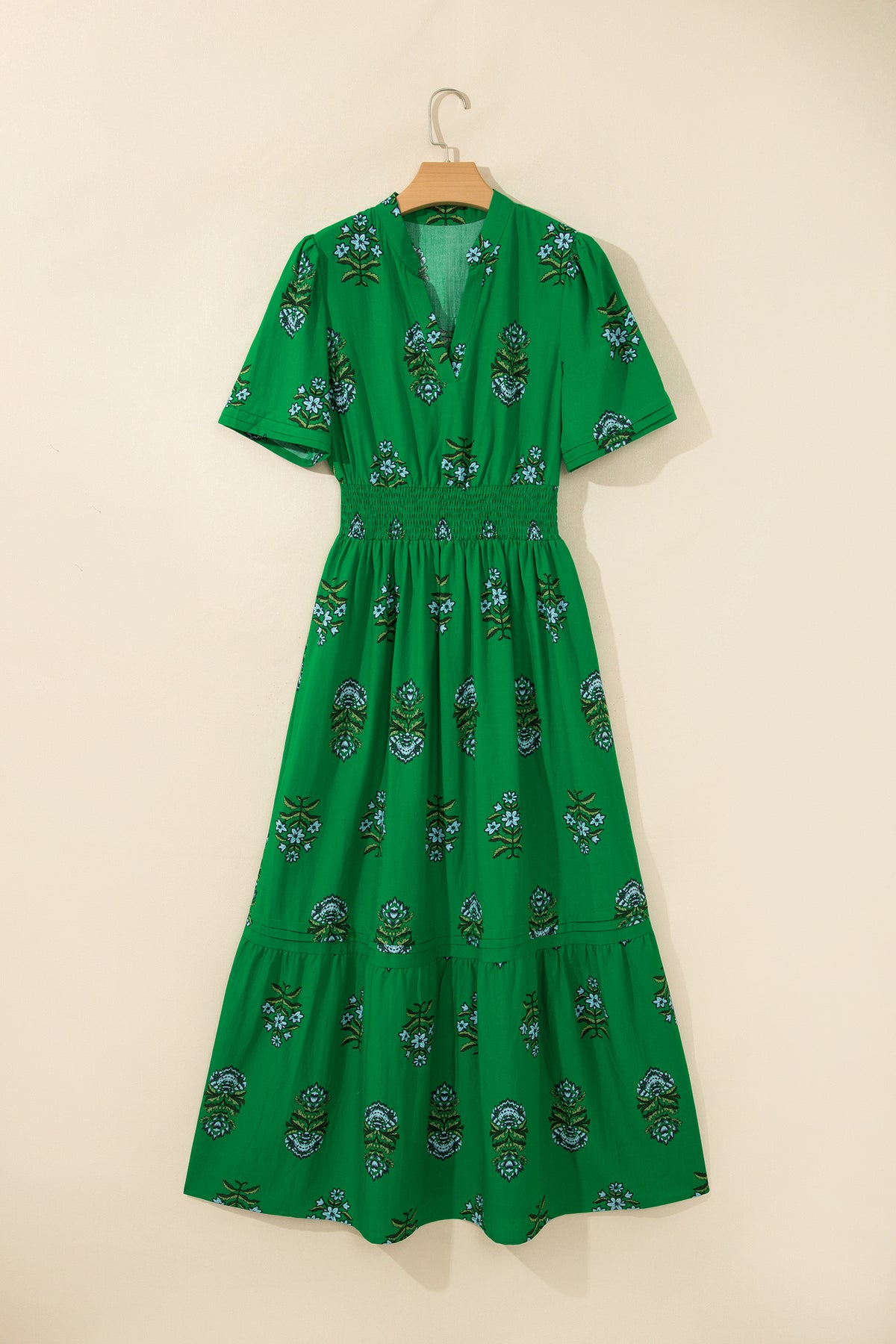 Floral Shirred Maxi Dress