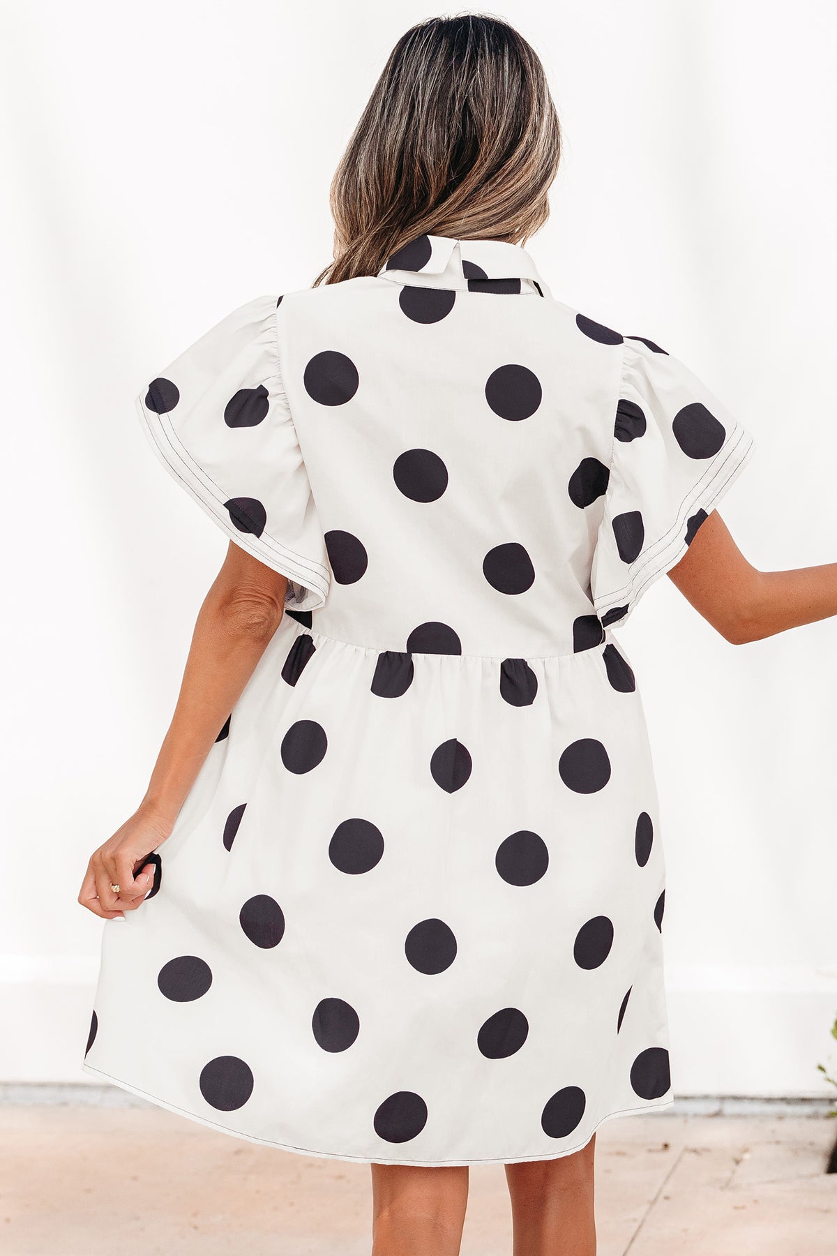 Polka Dot Ruffled Mini Dress