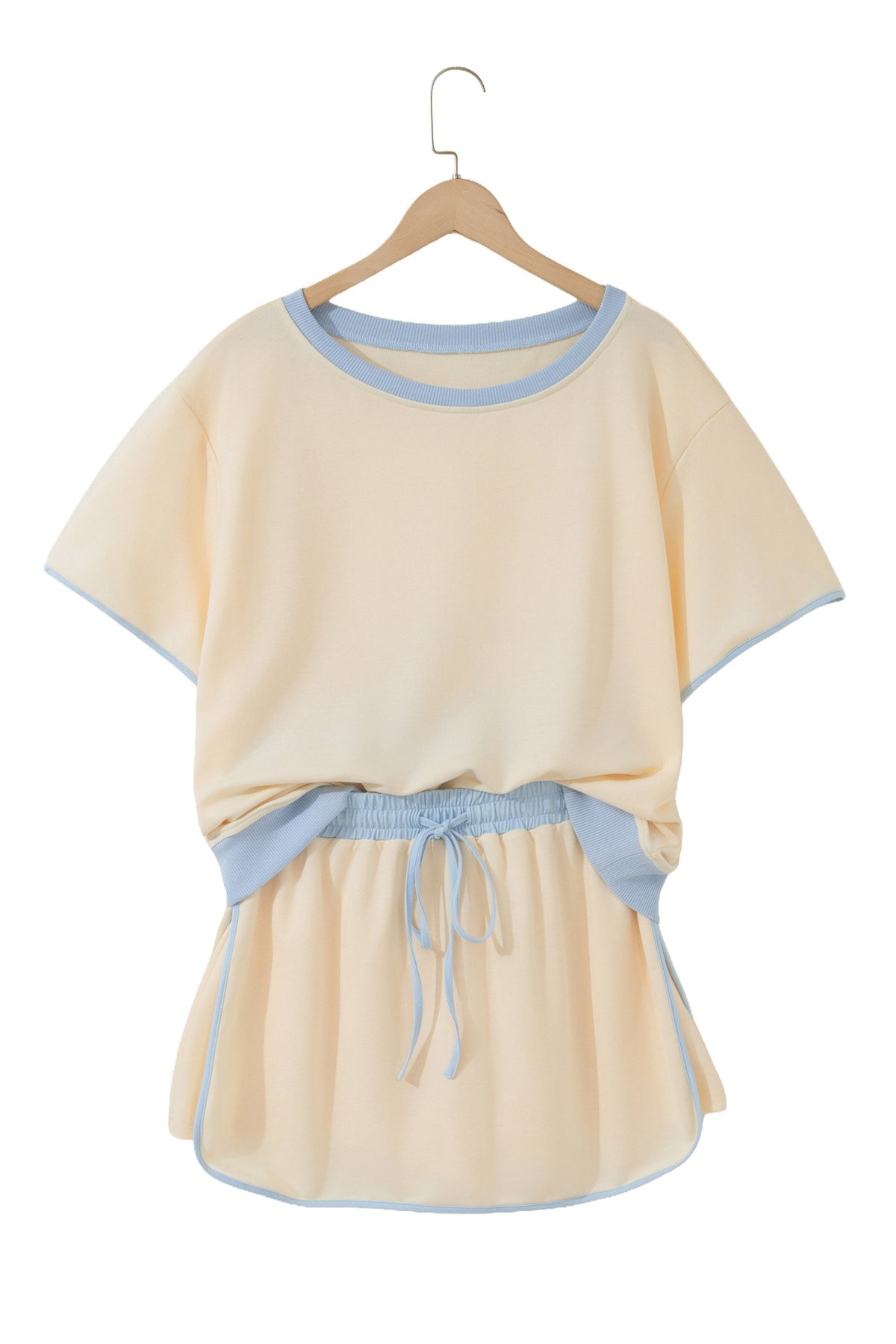 Turquoise Colorblock Edge Two-Piece Set