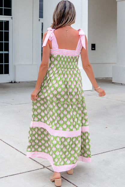 Striped Maxi Floral Dress