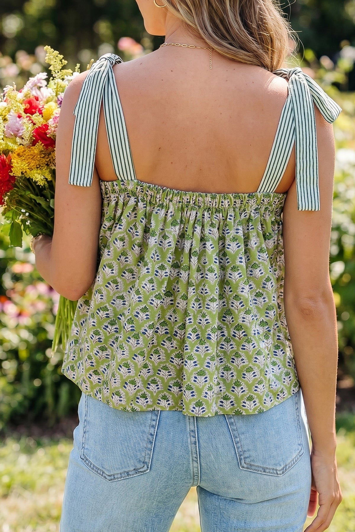 Floral Printed Babydoll Tank Top
