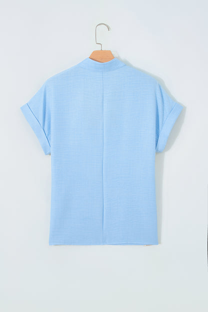 Crochet Lace Short Sleeve Blouse