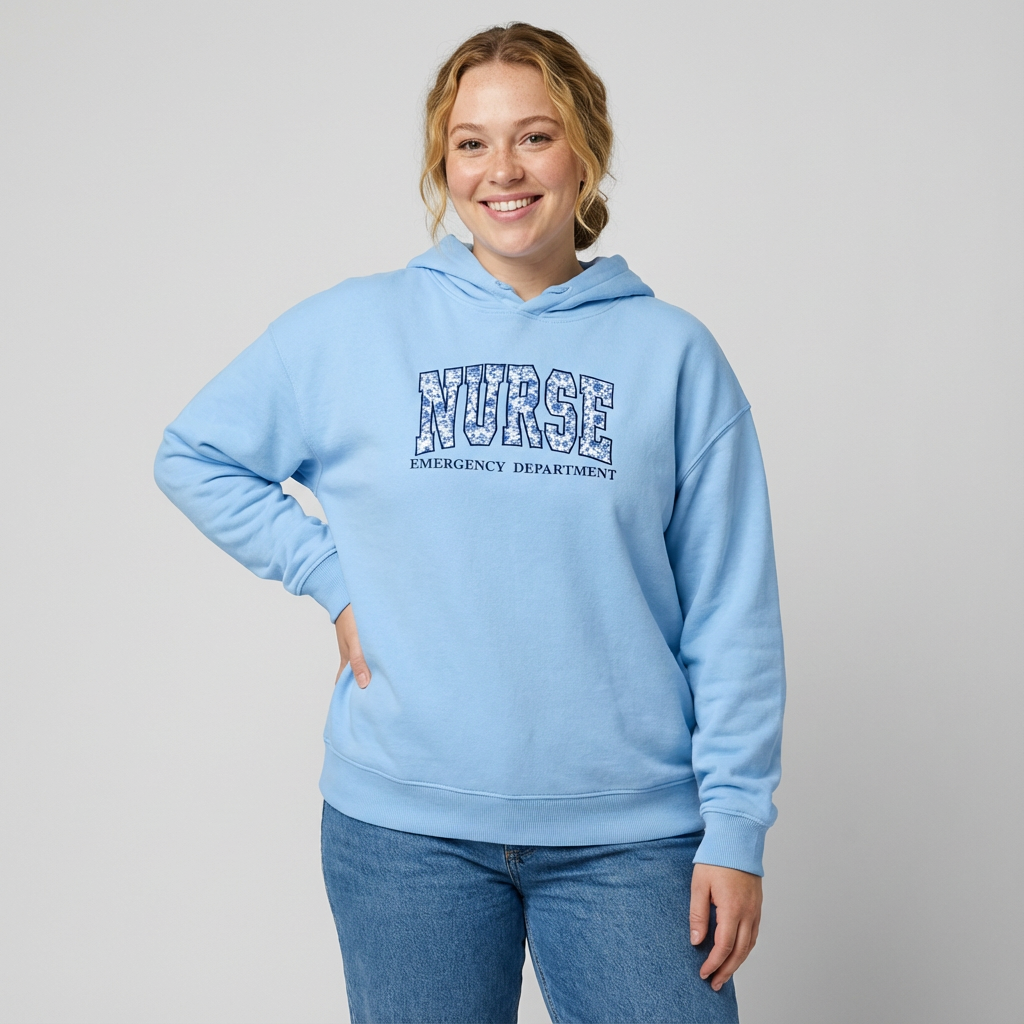 Floral Applique Custom Embroidered Hoodie