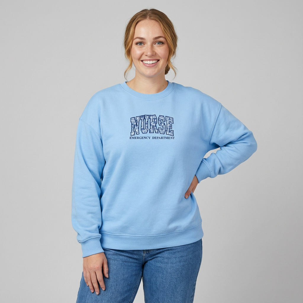 Floral Applique Custom Embroidered Sweatshirt